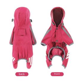 Big Dog Raincoat Cape-style Reflective Stripe Pet (Option: Pink-M)
