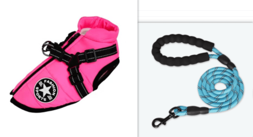 Waterproof Dog Clothes Winter Dog Coat With Harness Warm Pet Clothing Big Dog Jacket Chihuahua Labrador Coat Costume (Option: Roseo-XL)