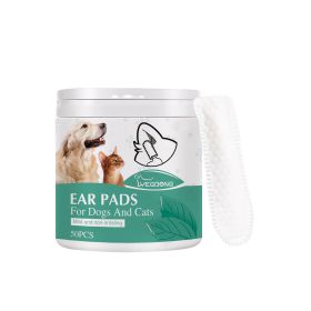 Pet Ear Cleaning Finger Stall Cleaning Cat Dog Ear Mite Earwax Care Meatus Acusticus Cleaning Finger Stall (Option: Cleaning Finger Stall-50pcs)