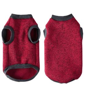 Pet Vest Fleece Lined Padded Warm Keeping Round Neck Pullover Dog Clothing (Option: Rose Red-XXL)
