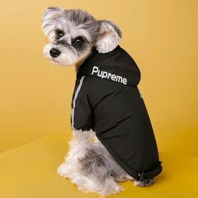 Winter Dog Clothing Plus Velvet Thick Jacket (Option: Black-3XL)